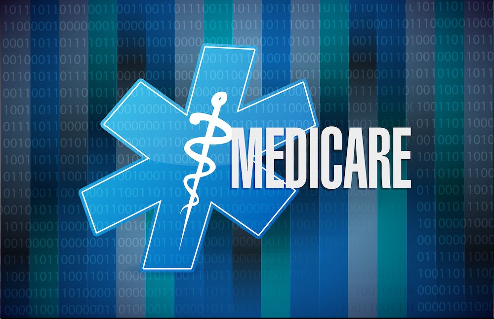 Medicare binary sign concept illustration design over black